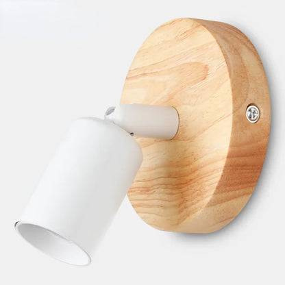 Vintage Retro Wall Lamp | Adjustable Wooden And Metal Sconce In A Black or White Metal Finish