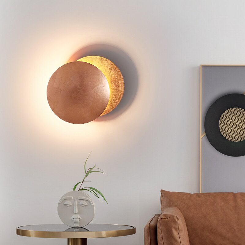 Eclipsa Wall Light | Modern Overlapping Disc Wall Sconce In Five Bold Metallic Disc Finishes