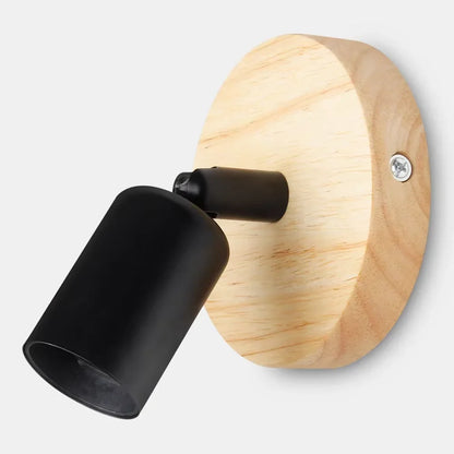 Vintage Retro Wall Lamp | Adjustable Wooden And Metal Sconce In A Black or White Metal Finish