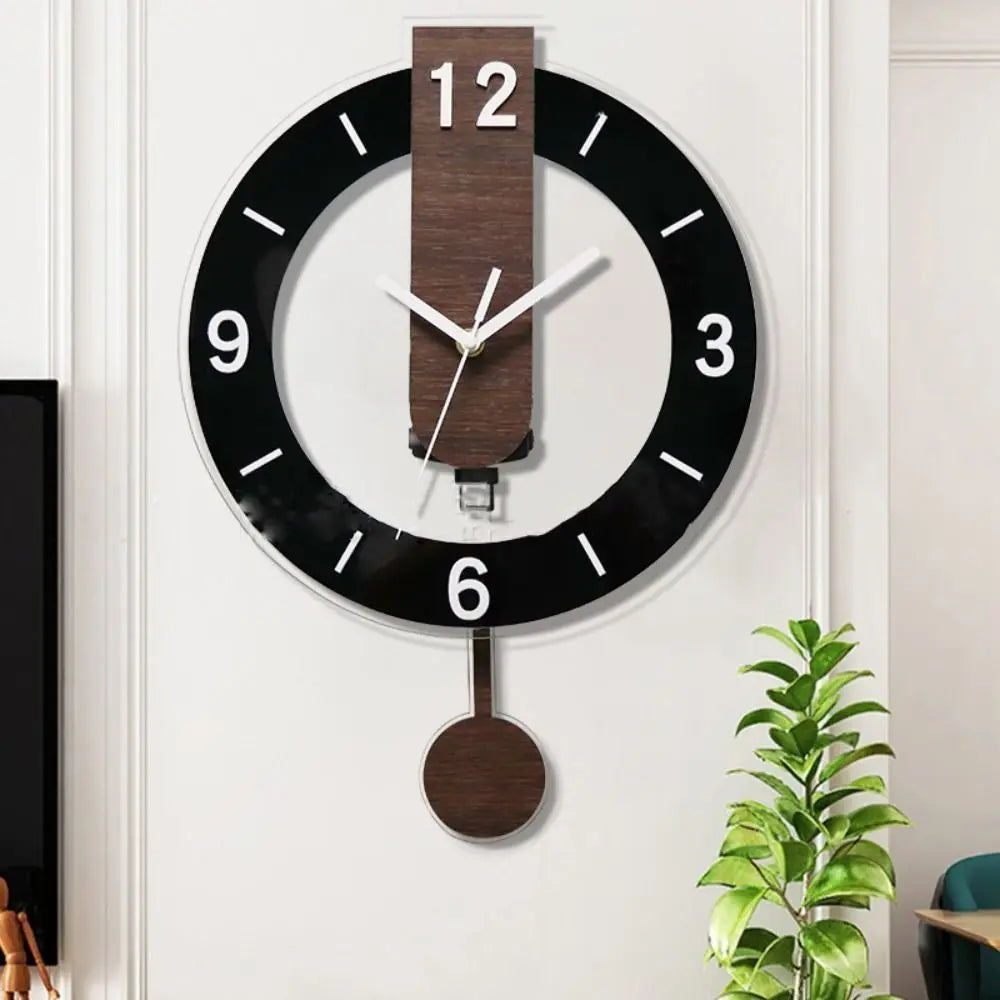 Minimalist Pendulum Wall Clock | Modern Acrylic And Wood Design In Four Dial Face Variations