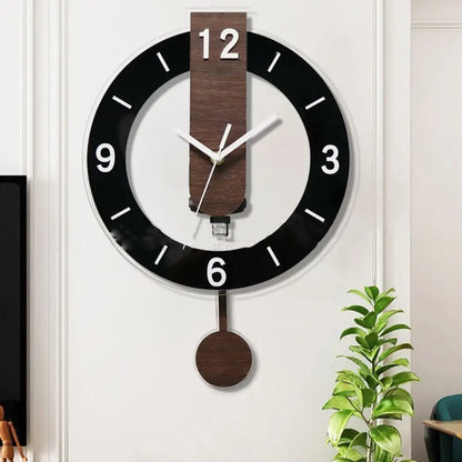 Minimalist Pendulum Wall Clock | Modern Acrylic And Wood Design In Four Dial Face Variations
