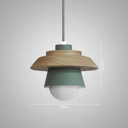 Nordic Wood Pendant Light | Colourful Macaron Design In Five Shades and Two Light Settings