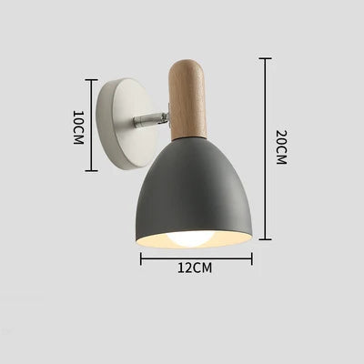 Nordic Wooden Wall Lamp | Adjustable Rubberwood and Metal Bedside Light In Three Wall Finishes