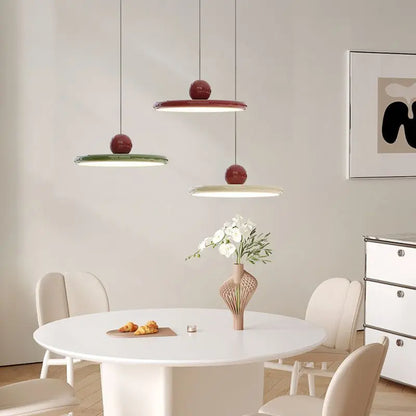 Nordic Flying Saucer Pendant Light | Built In LED Ceiling Lamp In Two Sizes and Three Colours