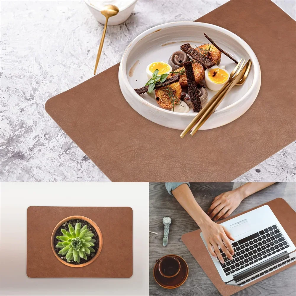 Twinlay Double Sided Faux Leather Placemats | Heat Resistant and Waterproof Table Mats For Dining