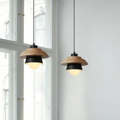 Nordic Wood Pendant Light | Colourful Macaron Design In Five Shades and Two Light Settings