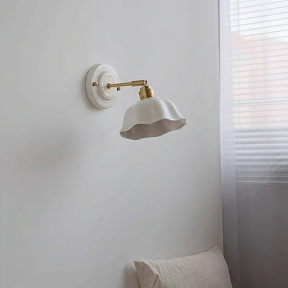 Nordic Cream Ceramic Wall Lamp | Vintage Style Sconce For Bedrooms, Halls and Landing Walls