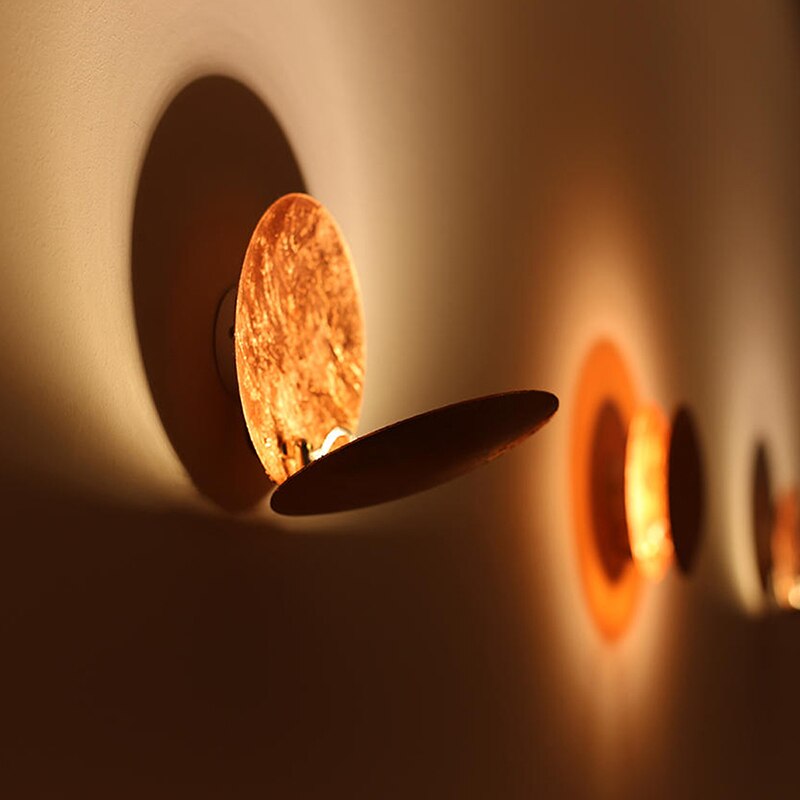 Eclipsa Wall Light | Modern Overlapping Disc Wall Sconce In Five Bold Metallic Disc Finishes