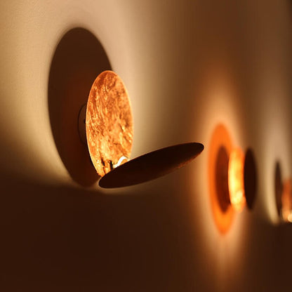 Eclipsa Wall Light | Modern Overlapping Disc Wall Sconce In Five Bold Metallic Disc Finishes