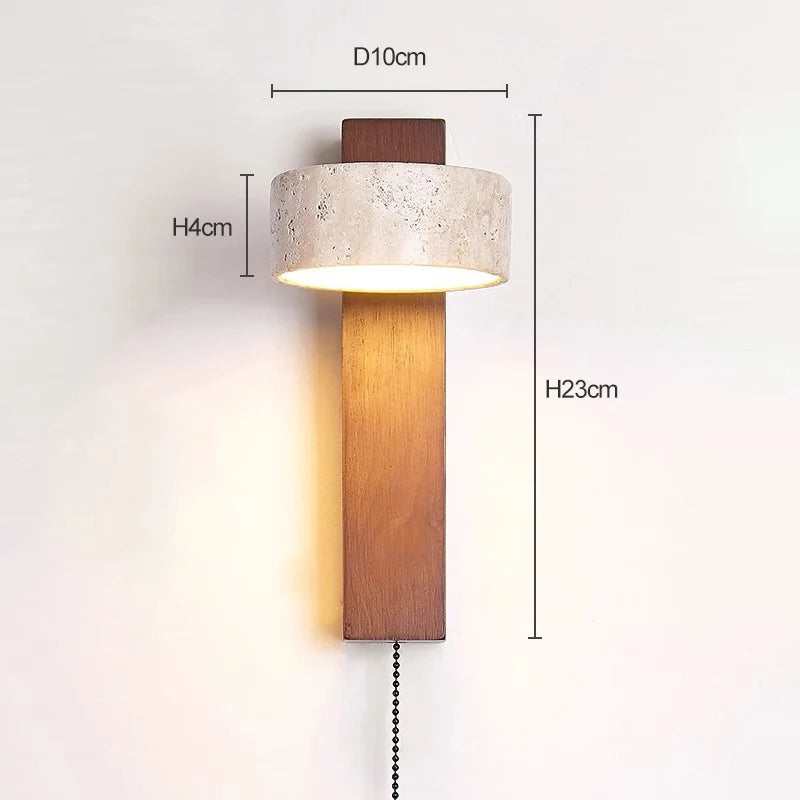 Lumelle Wall Lamp | French Wabi Sabi Headboard Light With A Pull Switch, In Two Wall Designs