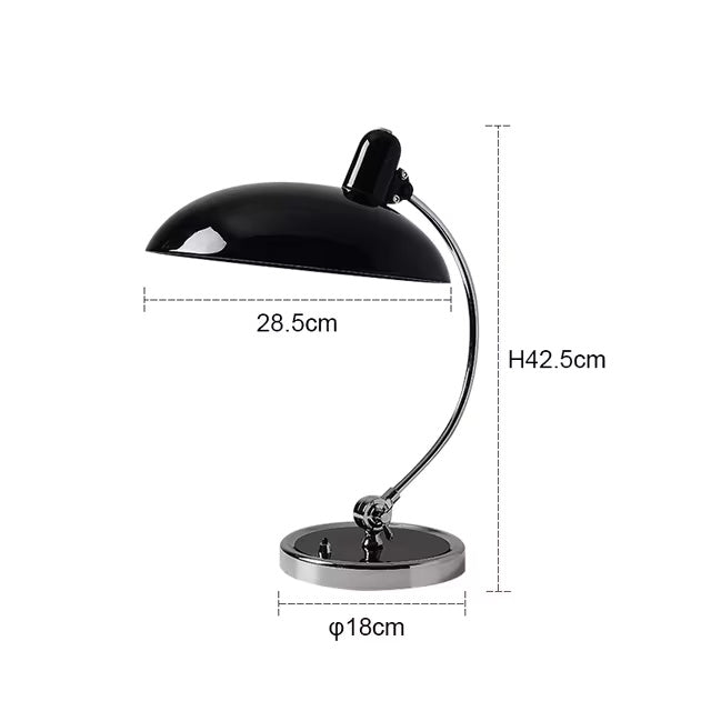 Fjordarc Table Lamp | Bauhaus Inspired Curved Metal Arc Lamp For Desks and Bedside Side Tables