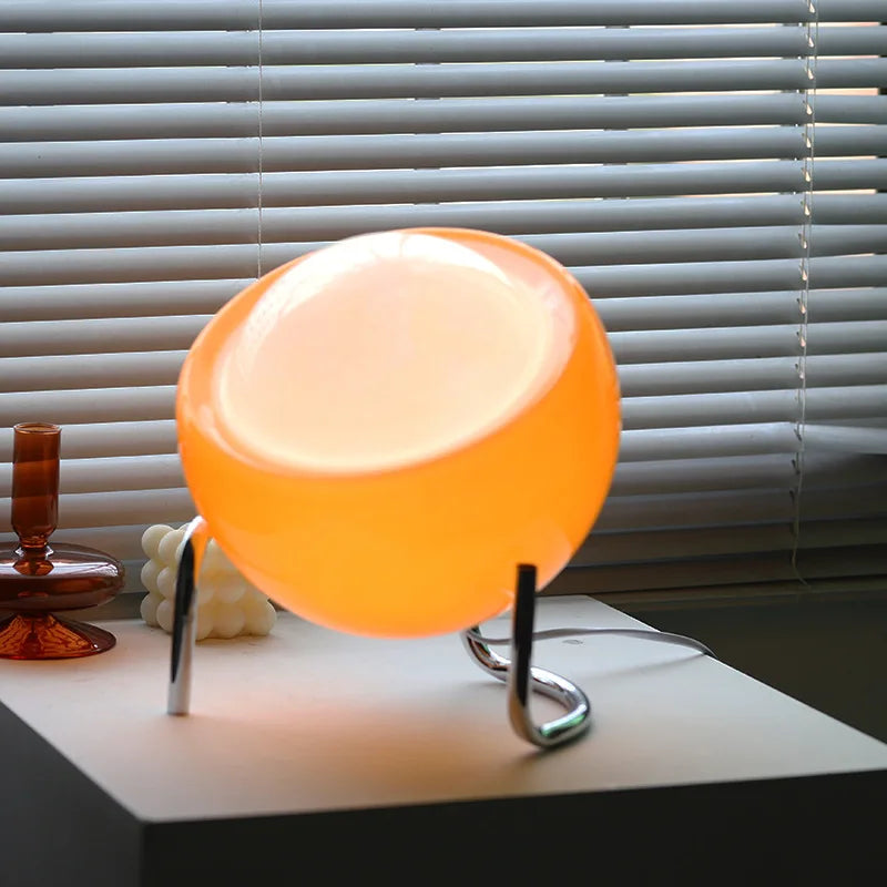 Bauhaus Glass Table Lamp | Retro Nordic Design Accent Light For Sideboards and Home Studies