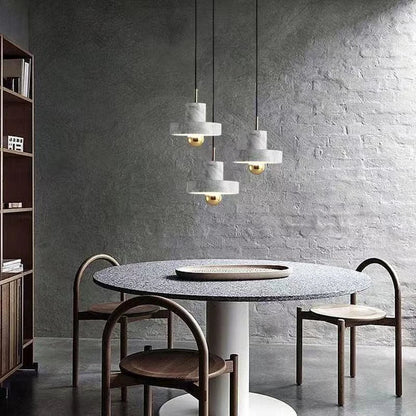 Marble Pendant Lamp | Natural Stone Postmodern Design In Black, Dark Green or White Marble