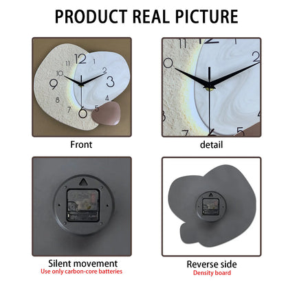 Slatehour Modern Wall Clock | Silent Quartz Stone Effect Clock For Offices, Halls and Studies