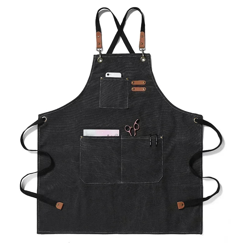 Canvara Canvas Kitchen Apron | Unisex Chef and Workwear Apron With An Adjustable Neck Strap