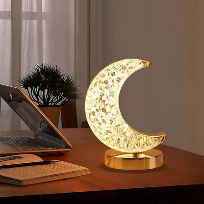 Astrelle 3D Crystal LED Night Light | Rechargeable Touch Dimming Lamp For Bedsides and Shelves