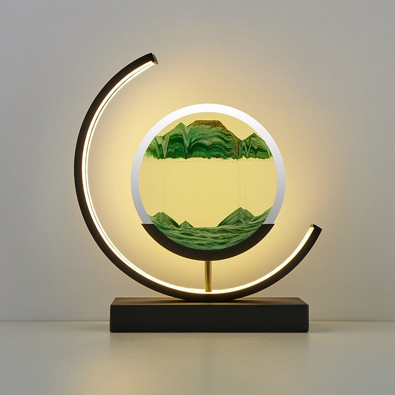 Dunefall Quicksand LED Table Lamp | Flowing Sand Art Lamp For Desks, Offices and Home Bedsides