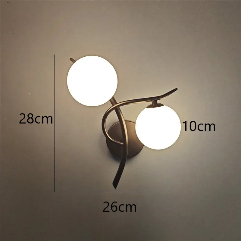 Duolume Wall Light | Nordic Dual Globe LED Design In Gold or Black, In Left or Right Handed Form