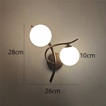 Duolume Wall Light | Nordic Dual Globe LED Design In Gold or Black, In Left or Right Handed Form