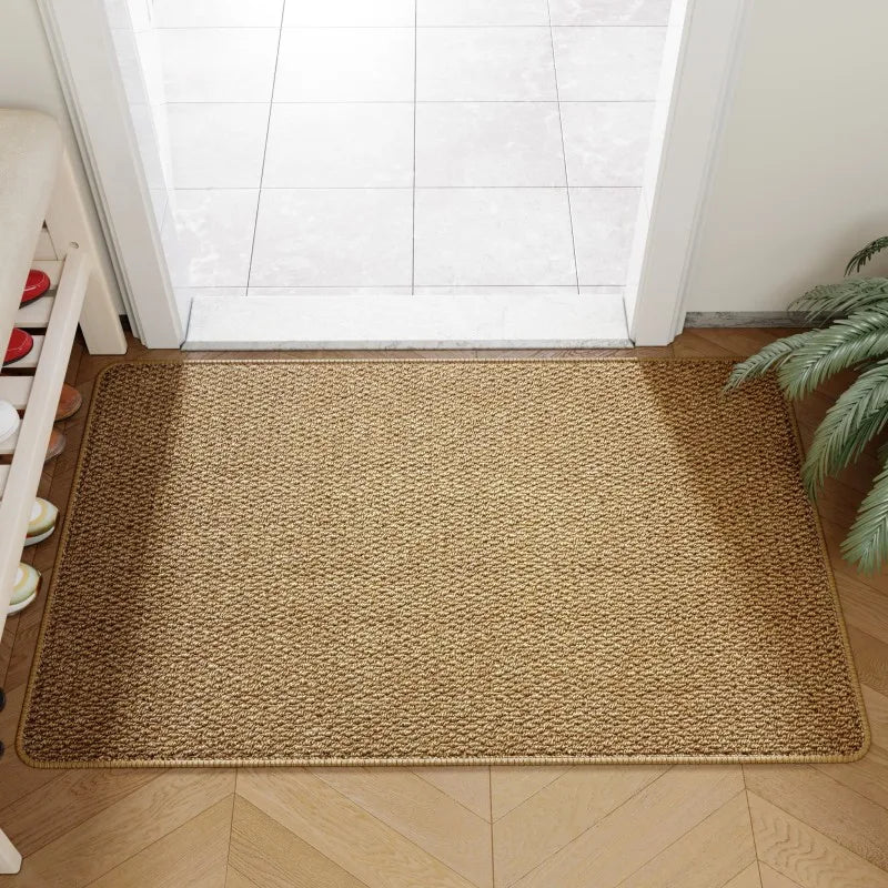 Faux Jute Outdoor Doormat | Natural Look Durable Entrance Rug For Porches and Front Doorways