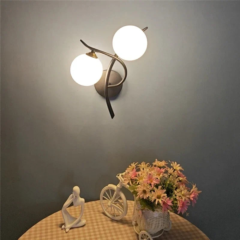 Duolume Wall Light | Nordic Dual Globe LED Design In Gold or Black, In Left or Right Handed Form