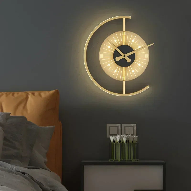 Chronova Wall Lamp Clock | Post Modern LED Sconce With An Integrated Clock Face For Bedrooms
