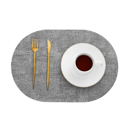 Slatelay Oval Faux Leather Placemats | Heat Resistant and Non Slip Table Mats For Dining Tables