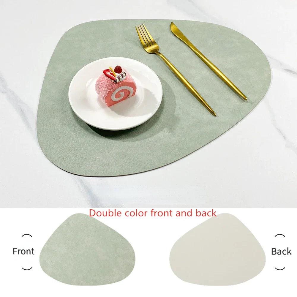 Fjordlay Double Sided Faux Leather Placemats | Non Slip and Heat Resistant Table Mats For Glass