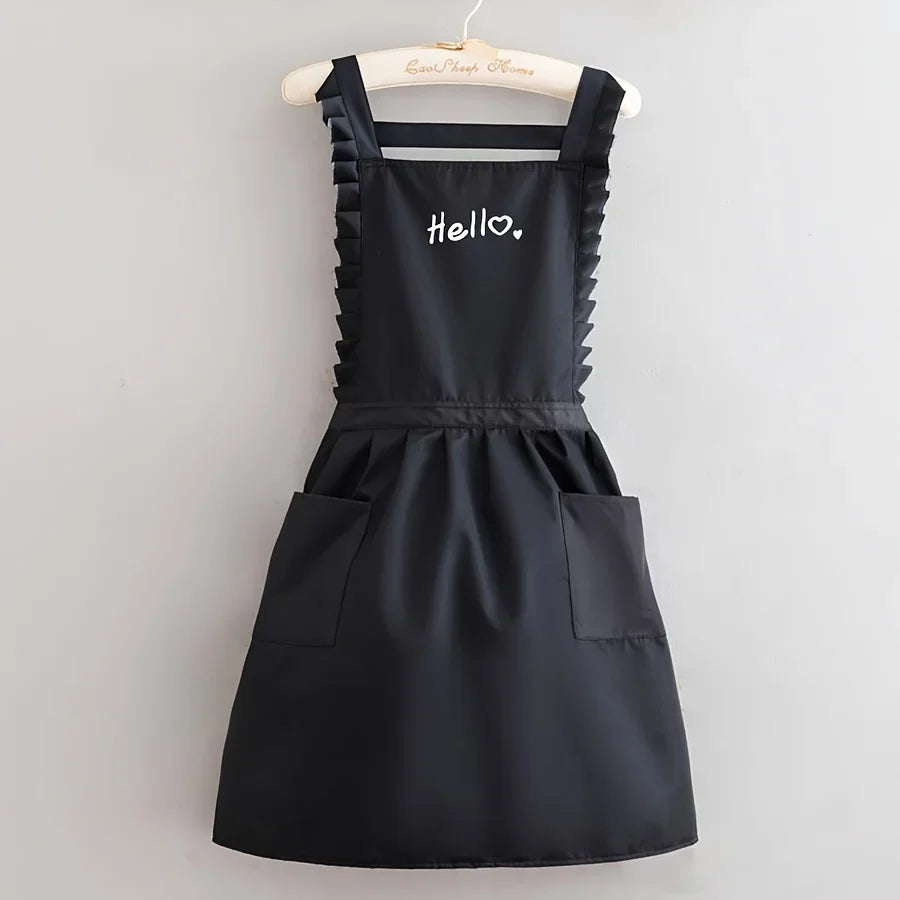 Bloomsmith Waterproof Floral Apron | Princess Style Work Uniform For Kitchens, Cafes and Salons