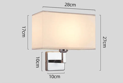 Wall Lamp With Reading Light | Fabric Shade E27 Bedside Sconce With A Flexible LED Reading Arm