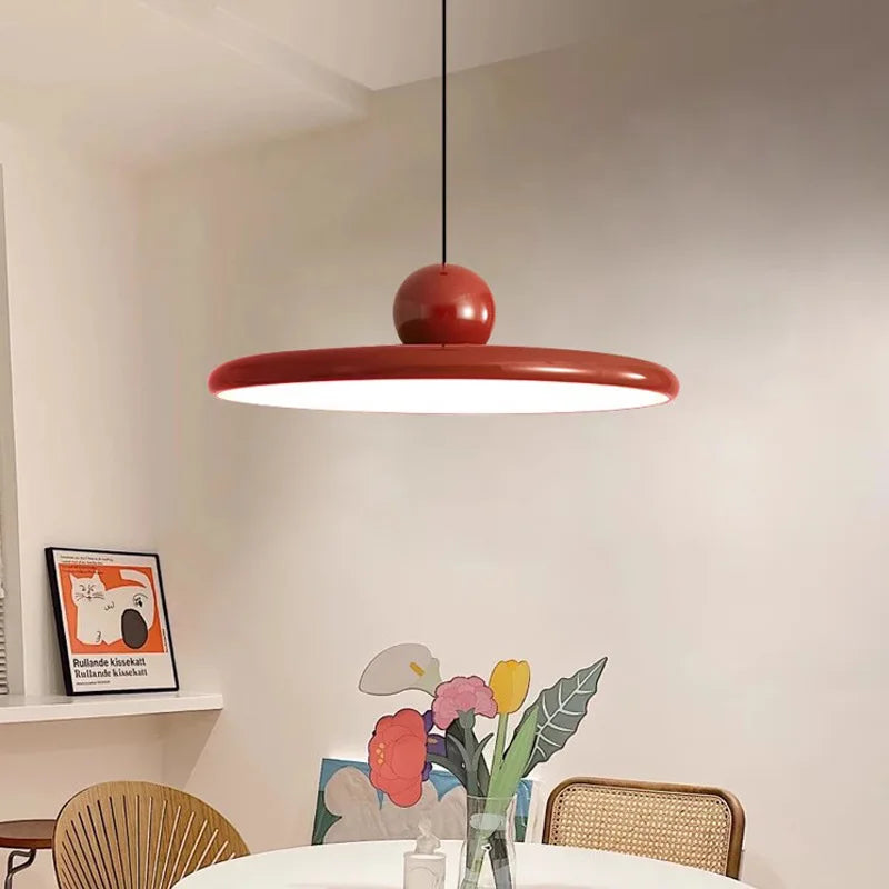 Nordic Flying Saucer Pendant Light | Built In LED Ceiling Lamp In Two Sizes and Three Colours