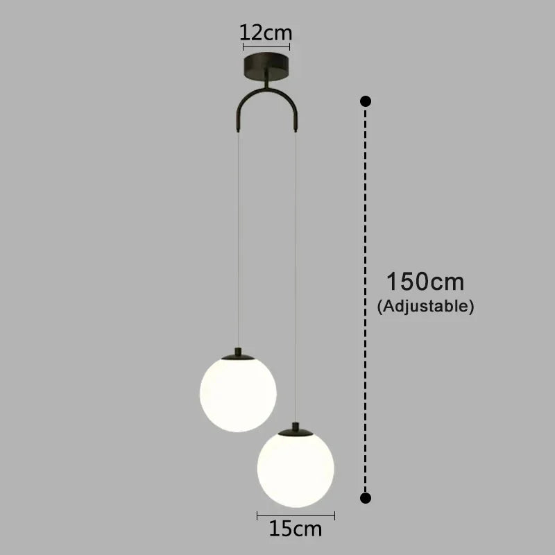 Globara Pendant Light | Nordic Modern Glass Globe Design In One or Two Globe Head Configurations