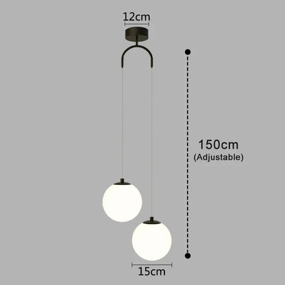 Globara Pendant Light | Nordic Modern Glass Globe Design In One or Two Globe Head Configurations