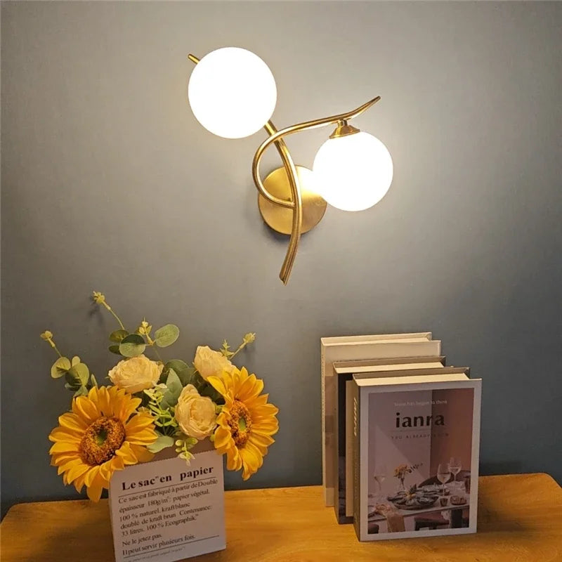 Duolume Wall Light | Nordic Dual Globe LED Design In Gold or Black, In Left or Right Handed Form