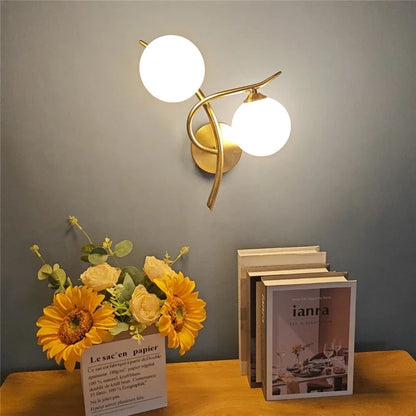 Duolume Wall Light | Nordic Dual Globe LED Design In Gold or Black, In Left or Right Handed Form