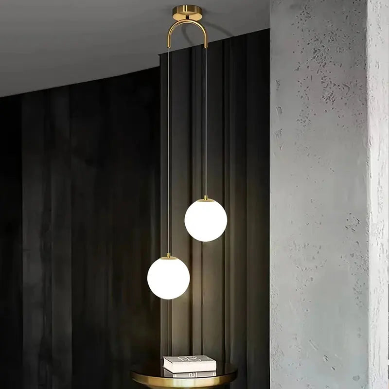 Globara Pendant Light | Nordic Modern Glass Globe Design In One or Two Globe Head Configurations