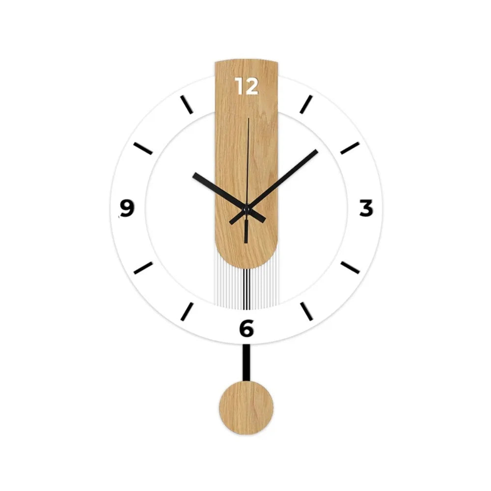 Minimalist Pendulum Wall Clock | Modern Acrylic And Wood Design In Four Dial Face Variations