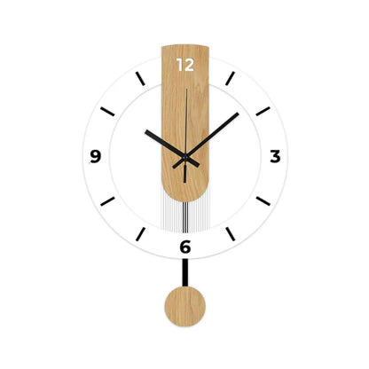 Minimalist Pendulum Wall Clock | Modern Acrylic And Wood Design In Four Dial Face Variations
