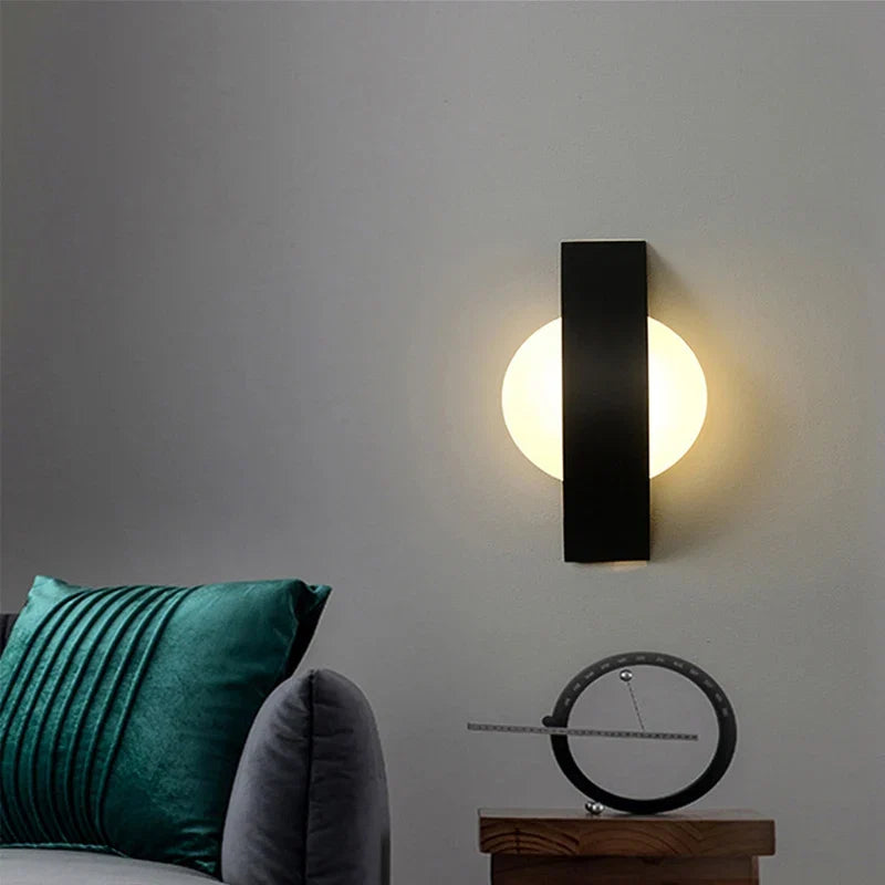 Acrylic Wall Lamp | Minimalist Ambient Lighting In Round or Square, In Black or White Finish