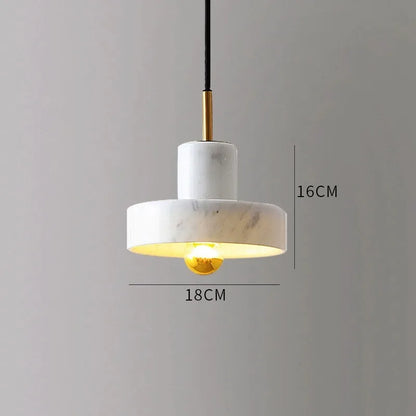 Marble Pendant Lamp | Natural Stone Postmodern Design In Black, Dark Green or White Marble