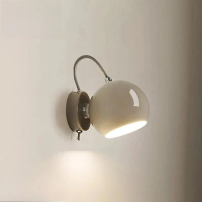 Nordic Adjustable Dome Wall Lamp | Rotatable Painted Iron Shade In Grey, White or Black Finish