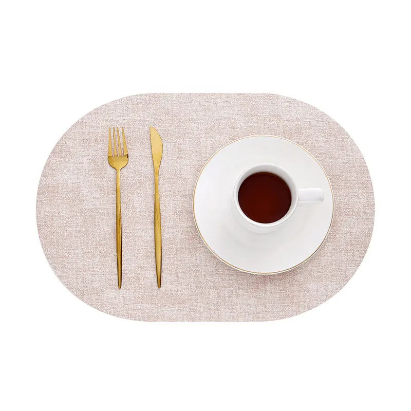 Slatelay Oval Faux Leather Placemats | Heat Resistant and Non Slip Table Mats For Dining Tables