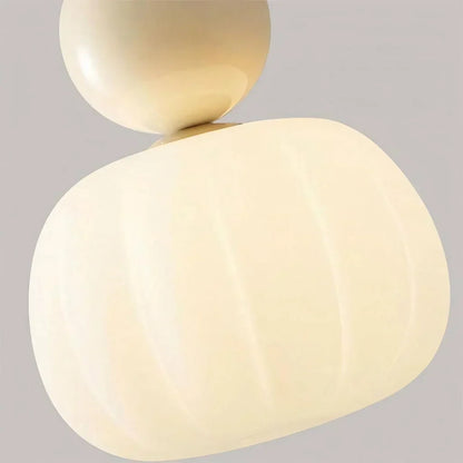 Nordic Pumpkin Pendant Light | Modern Ribbed LED Ceiling Lamp For Kitchens and Dining Areas