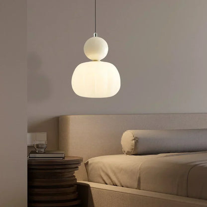 Nordic Pumpkin Pendant Light | Modern Ribbed LED Ceiling Lamp For Kitchens and Dining Areas
