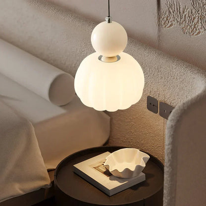 Nordic Pumpkin Pendant Light | Modern Ribbed LED Ceiling Lamp For Kitchens and Dining Areas