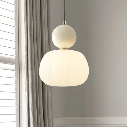 Nordic Pumpkin Pendant Light | Modern Ribbed LED Ceiling Lamp For Kitchens and Dining Areas