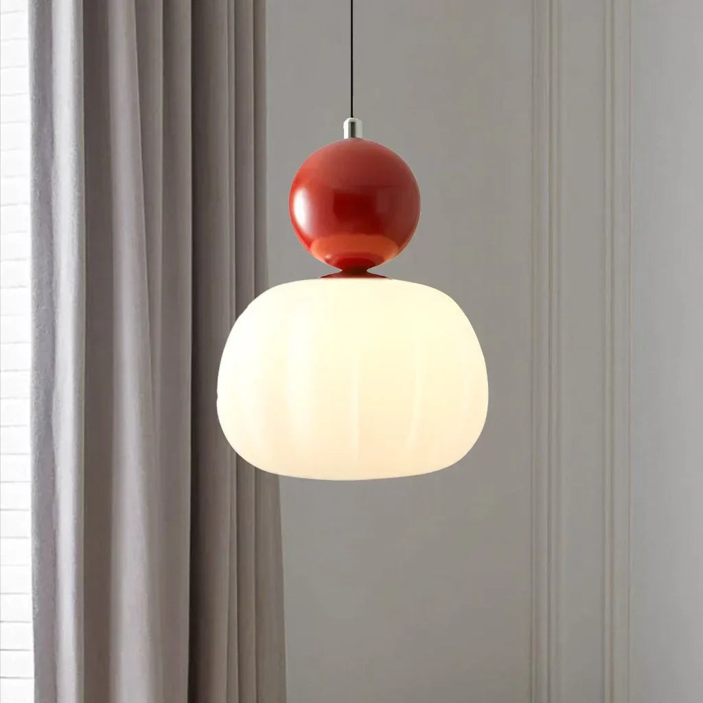 Nordic Pumpkin Pendant Light | Modern Ribbed LED Ceiling Lamp For Kitchens and Dining Areas