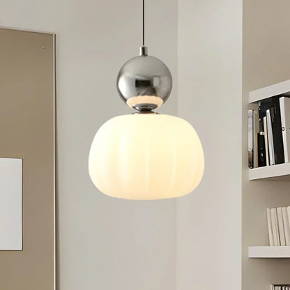 Nordic Pumpkin Pendant Light | Modern Ribbed LED Ceiling Lamp For Kitchens and Dining Areas