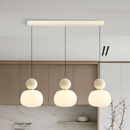 Nordic Pumpkin Pendant Light | Modern Ribbed LED Ceiling Lamp For Kitchens and Dining Areas