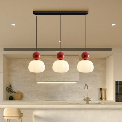 Nordic Pumpkin Pendant Light | Modern Ribbed LED Ceiling Lamp For Kitchens and Dining Areas
